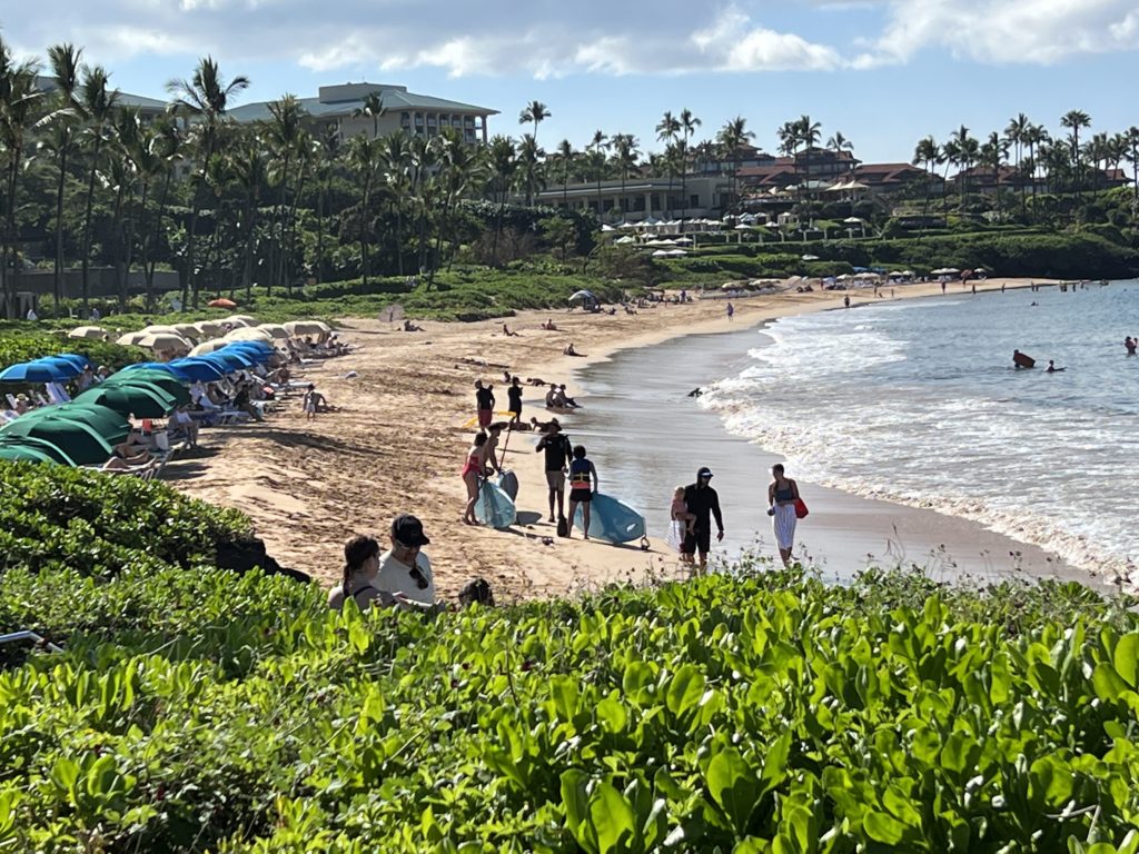 A relatively quiet day at Wailea Beach